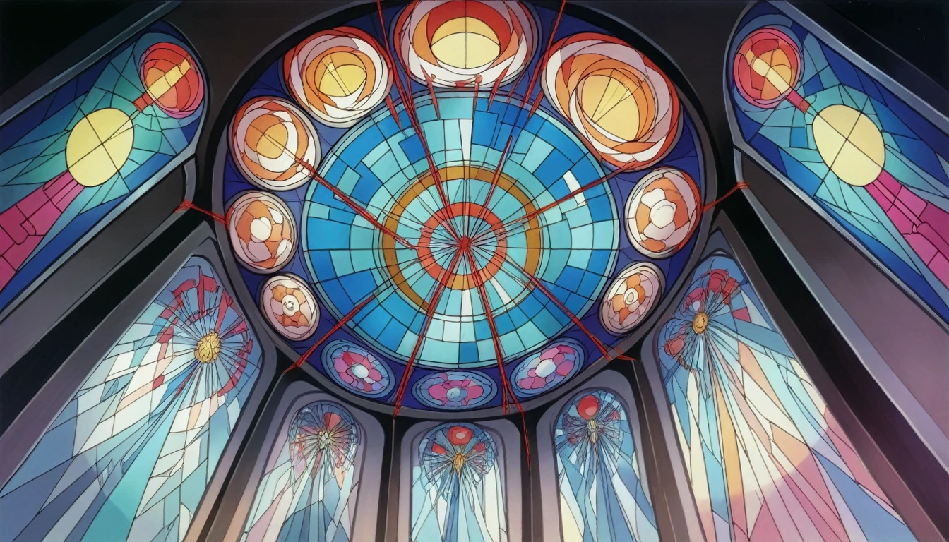 (masterpiece, Highest quality, Highest quality,Official Art, beautifully、aesthetic:1.2),(One girl:1.3), One girl BREAK stained glass art, Colored Glass, Lead wire, Light transmission BREAK Vivid colors, Intricate Design, Glowing effect, Spiritual atmosphere
