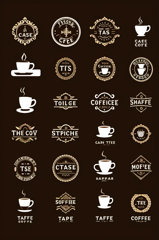 Logos for a coffee shop, with the name "Taste"