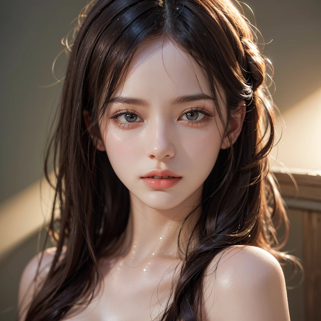 cute young girl, long hair, nude, backshot, (best quality,4k,8k,highres,masterpiece:1.2),ultra-detailed,(realistic,photorealistic,photo-realistic:1.37),beautiful detailed eyes, beautiful detailed lips, extremely detailed eyes and face, long eyelashes, detailed face, beautiful face, delicate features, porcelain skin, elegant pose, graceful figure, serene expression, warm lighting, soft focus, pastel colors, dreamlike atmosphere