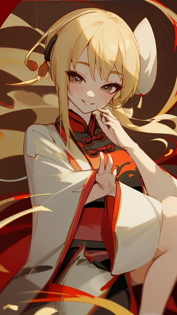 Chinese clothing Blonde Smiling girl