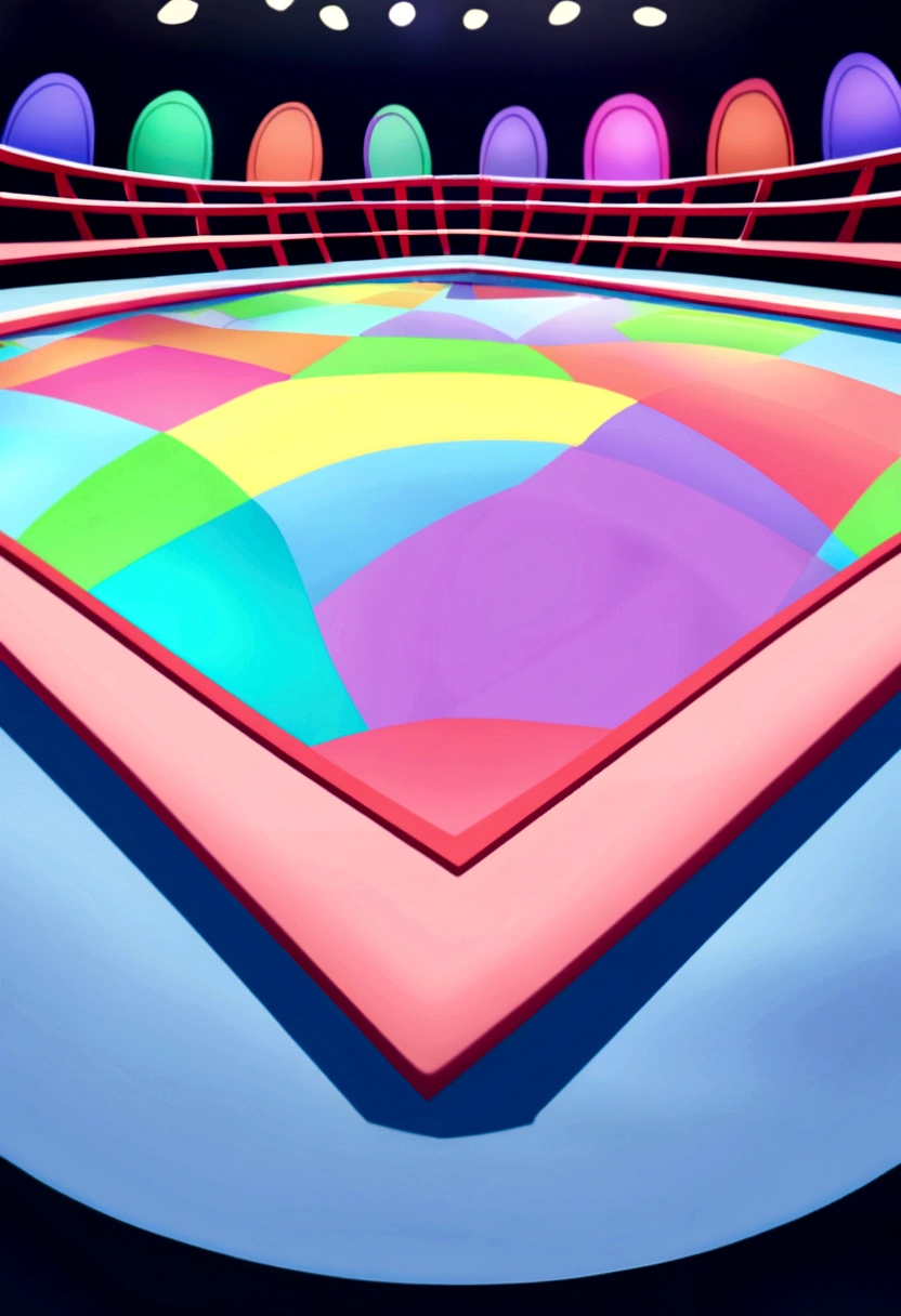 steven universe draw style. background scene, swimming pool stage, start competition point, ultra hd, 4k, high quality, without person, multicolor