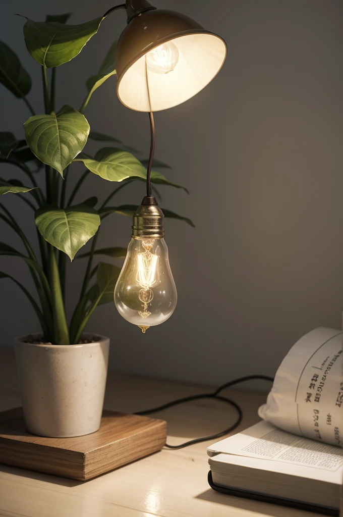 light bulb, lamp with leaf inside, ENVIRONMENT, solid bottom