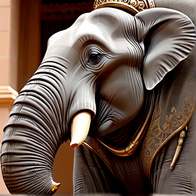 Elephant erected penis