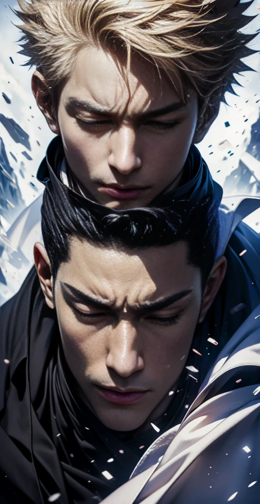 Masterpiece,best quality,goju sutoru,face and skin realistic detailed, realistic,eyes closed cloth black patternerah, jjk, jujutsu kaisen, 