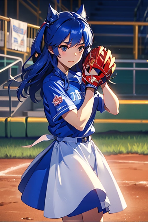 (masterpiece), (Highest quality), (girl)、high school girl、In uniform、Baseball pitcher、throw a ball