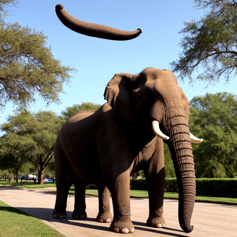 Elephant erected penis