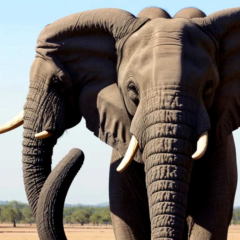 Elephant erected penis