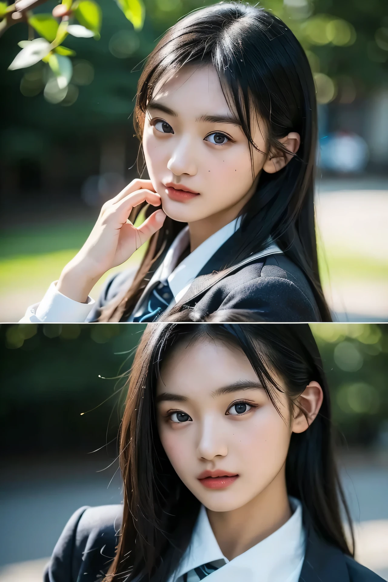 1girl,best quality,masterpiece,illustration,an extremely delicate and beautiful,CG,unity,8k wallpaper,Amazing,finely detail,masterpiece,official art,extremely detailed CG unity 8k wallpaper,incredibly absurdres,huge filesize,ultra-detailed,highres,extremely detailed,beautiful detailed girl,realistic,outdoors,(tokiwadai school uniform:1.4),
