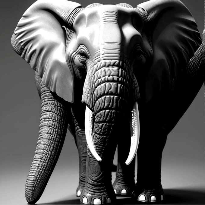 Elephant erected penis