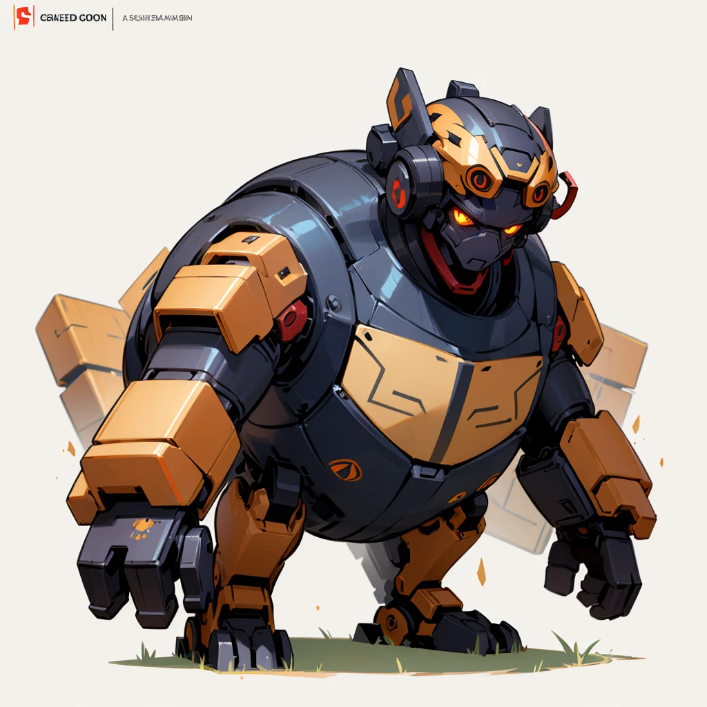 (Random evolusion), big Evolusion, Robotics mixed with animals, full body version, (reds skins), (gold eyes), Grassroots, no background, with red Tigerhead, helmet 