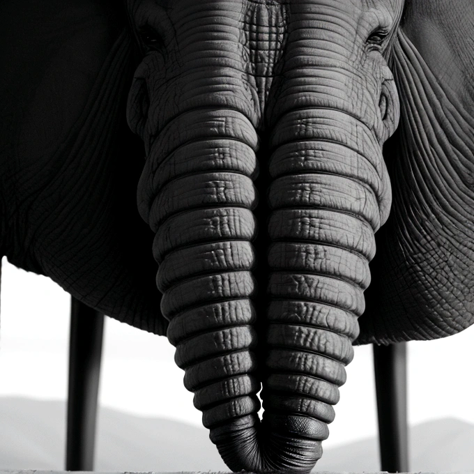 Elephant erected penis