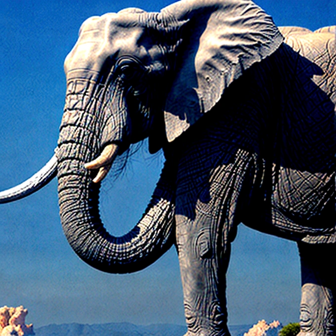 Elephant erected penis
