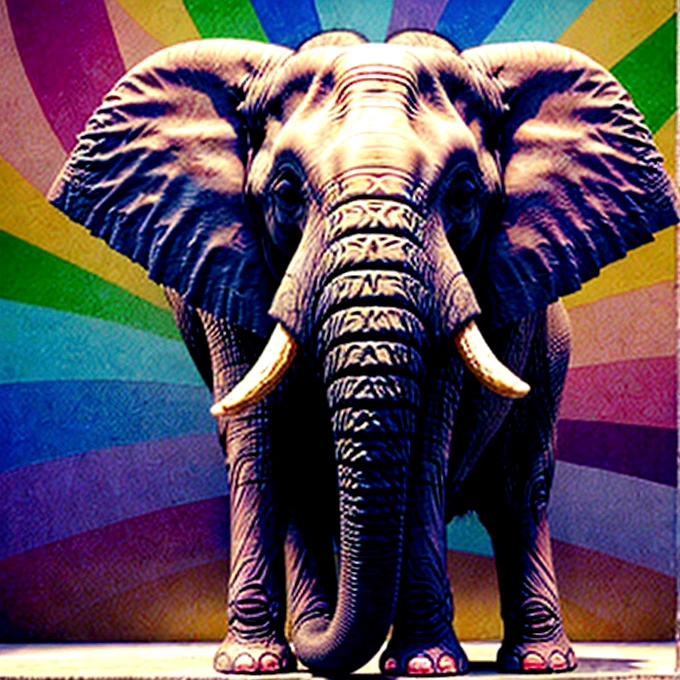 Elephant erected penis