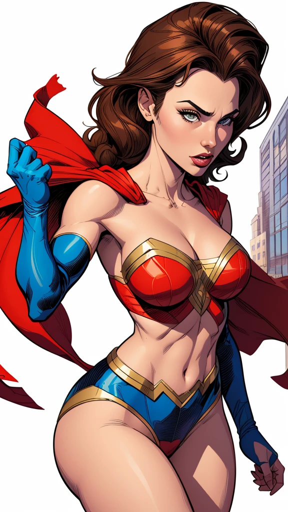 cartoon style:1.2), Cartoon style Actress Mônica Bellucciwoman Cartoon image of a woman , sensual clothes , super cute girl, cartoon style illustration, Cartoon art style, Cartoon art style, digital illustration style, highly detailed character design, cute detailed digital art, City fan art, Portrait Character Design, beautiful digital illustration, high-quality portrait, comic book art, Character design portrait, Buso with white background, no clothes and medium breasts, female character from the Lord of the Rings cartoon styledesenho de uma mulher fantasiada de super-homem com capa, Supergirl, Powerful girl, por Ryan Stegman, bela comic book art, female superhero proportions, DC Comics art style, artgerm comic, J. Scott Campbell, frank for, superhero body, anime visual of Supergirl, J Scott Campbell, style artgerm, gal gadot as Supergirl