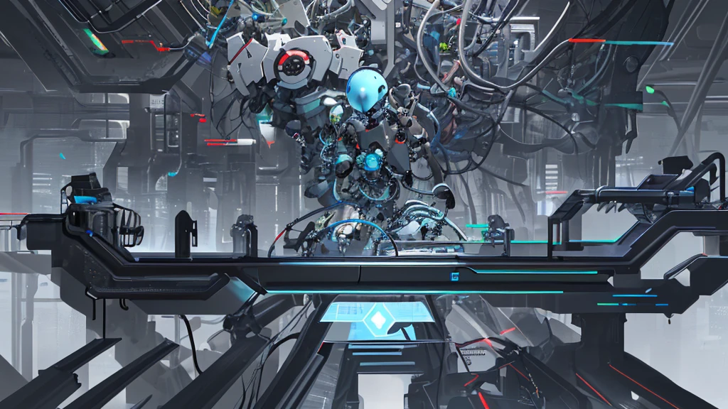 Humans and machines working together harmoniously, highlighting the absence of fear in interaction with technology.