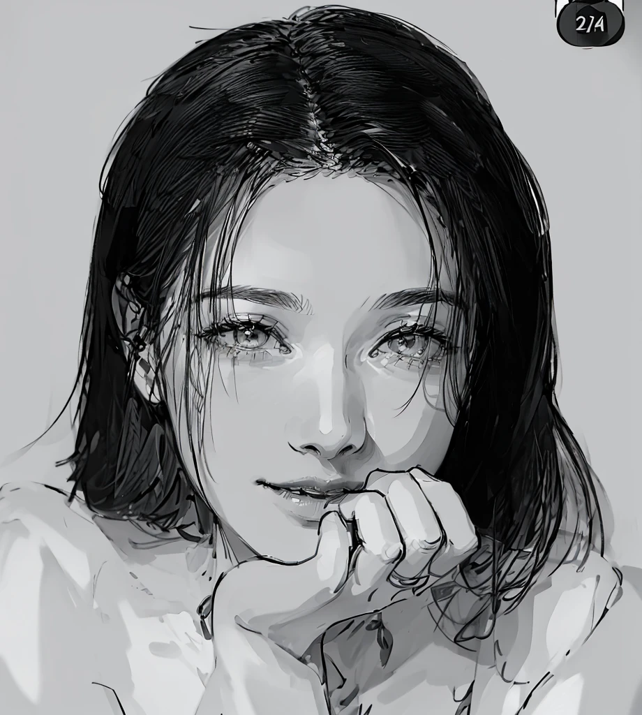 1 girl, beautiful detailed eyes, beautiful detailed lips, extremely detailed face and features, long eyelashes, elegant graceful pose, cinematic lighting, , intricate floral details, photorealistic, 8k, best quality, cinematic, dramatic lighting, fantasy art style, lineart, sketch, black and white