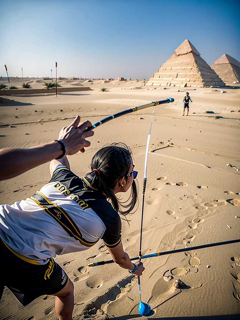 Egypt archery training camp with no people