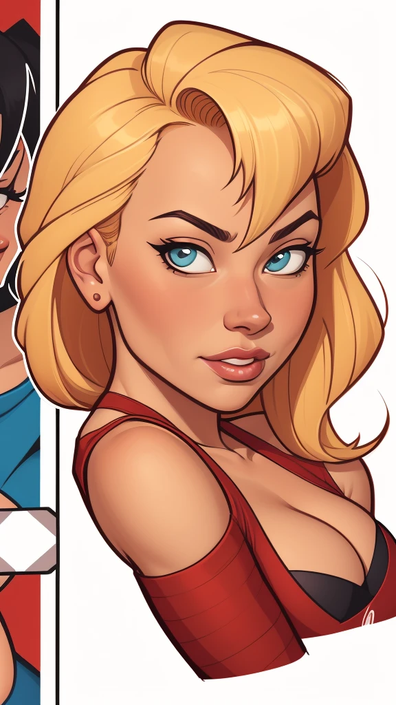 cartoon style:1.2), Yvonne Strahovski woman Cartoon image of a woman , sensual clothes , super cute girl, authoritarian would be facial expressioncartoon style illustration, cartoon art style, cartoon art style, digital illustration style, highly detailed character design, cute detailed digital art, City fan art, portrait character design, beautiful digital illustration, high-quality portrait, comic book art, character design portrait, white background Buso without clothes and medium breasts, beautiful and symmetrical body curves