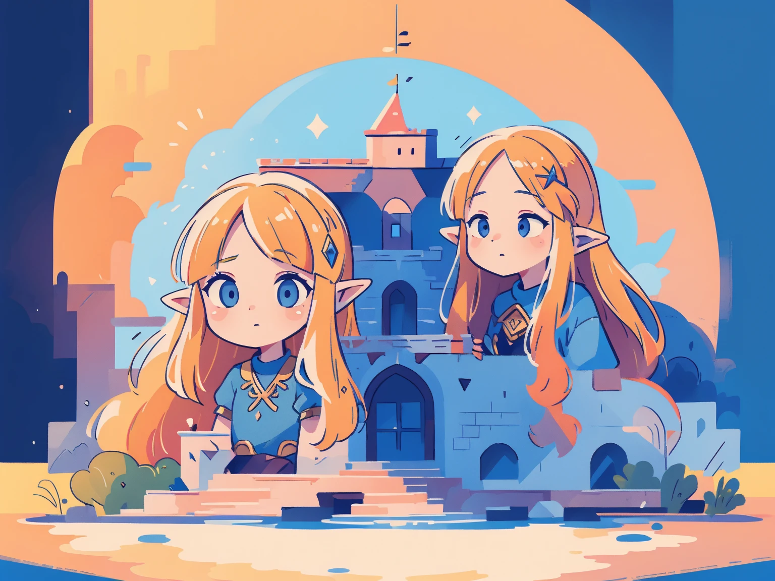 intricate detailed painting of princess zelda in her castle, highly detailed face and eyes, long flowing blonde hair, beautiful detailed dress, ornate castle interior with stained glass windows, sunlight streaming through, elaborate architecture, medieval fantasy, warm color palette, cinematic lighting, digital art, concept art, (best quality,4k,8k,highres,masterpiece:1.2),ultra-detailed,(realistic,photorealistic,photo-realistic:1.37)