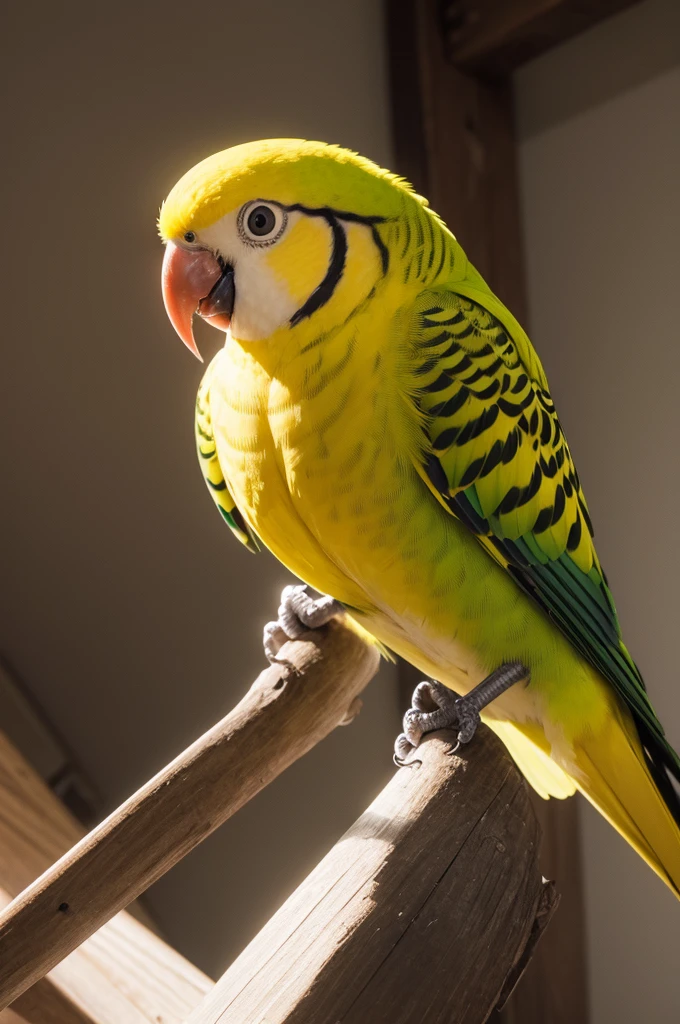 yellow parakeet that has legs and arms (He's a mascot for a math olympiad) the drawing must show that it is mathematics, make him hold a calculator, and must be in 2d format