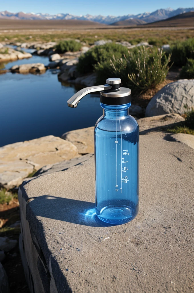 Water bottle that swe fills when the year ends, as if it had a water source