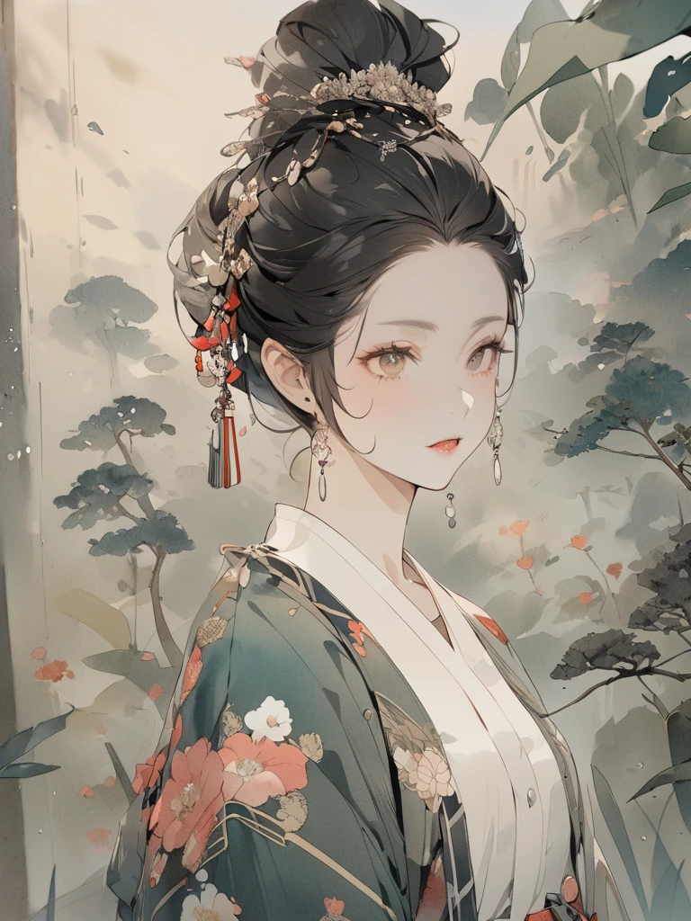 (8K, best quality, masterpiece),1girl, watercolor (medium), {Practical, original photo, Ultra-fine transparent, image, (Influenced by Yoshitaka Amano's style:1.6)}, Practical Light, Delicate skin, (Beautiful slim woman, 25 years old, Court Knight:1.5), Thin legs, Fine particles, Long white hair, Detailed fingers, Thin, sex, Ecstasy expression, 动感sex感的姿势, (巨大有弹sex的坚挺胸部:1.4), (sex感指挥官的盔甲, Long skirt, Long red cape, boots:1.2),(The armor has a larger chest opening;1.6), Exposing breasts, (Arcadia, Flower Storm, Many flowers:1.8), Unobscured,Beautiful scenery, (Flowers, Wind and Moon:1.5)