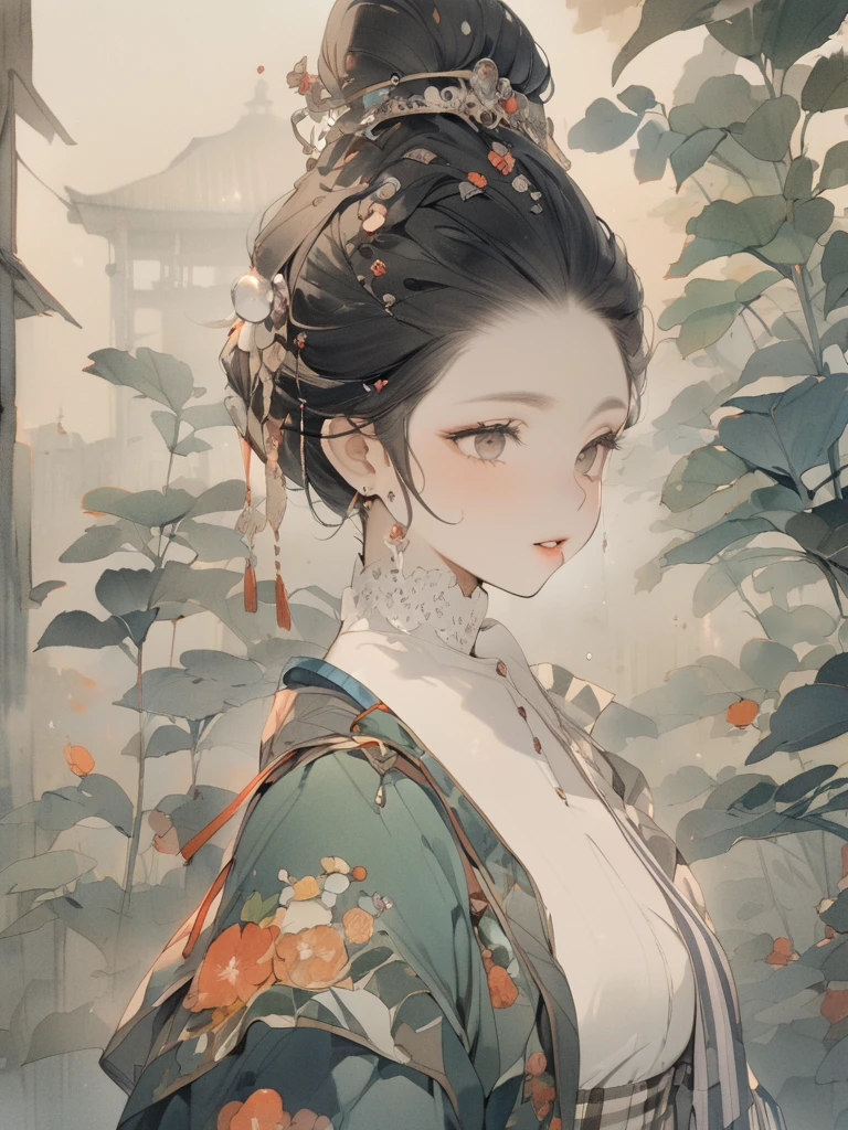 (8K, best quality, masterpiece),1girl, watercolor (medium), {Practical, original photo, Ultra-fine transparent, image, (Influenced by Yoshitaka Amano's style:1.6)}, Practical Light, Delicate skin, (Beautiful slim woman, 25 years old, Court Knight:1.5), Thin legs, Fine particles, Long white hair, Detailed fingers, Thin, sex, Ecstasy expression, 动感sex感的姿势, (巨大有弹sex的坚挺胸部:1.4), (sex感指挥官的盔甲, Long skirt, Long red cape, boots:1.2),(The armor has a larger chest opening;1.6), Exposing breasts, (Arcadia, Flower Storm, Many flowers:1.8), Unobscured,Beautiful scenery, (Flowers, Wind and Moon:1.5)