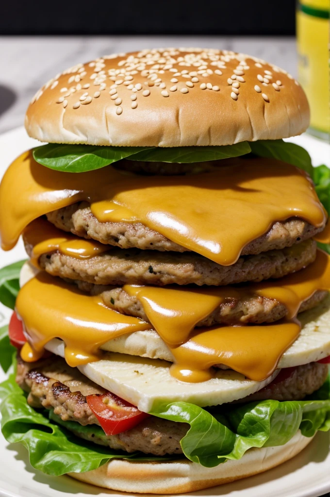 Lucyna Kushinada mange un hamburger
