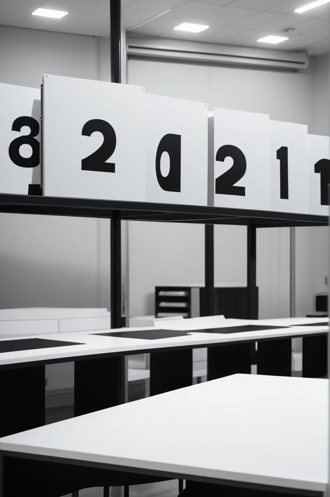 Make a table in white and black numbers from 200 to 300