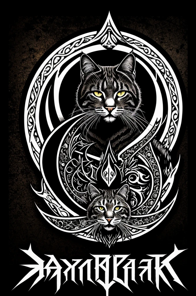A logo of a black metal band called sarpaso feline