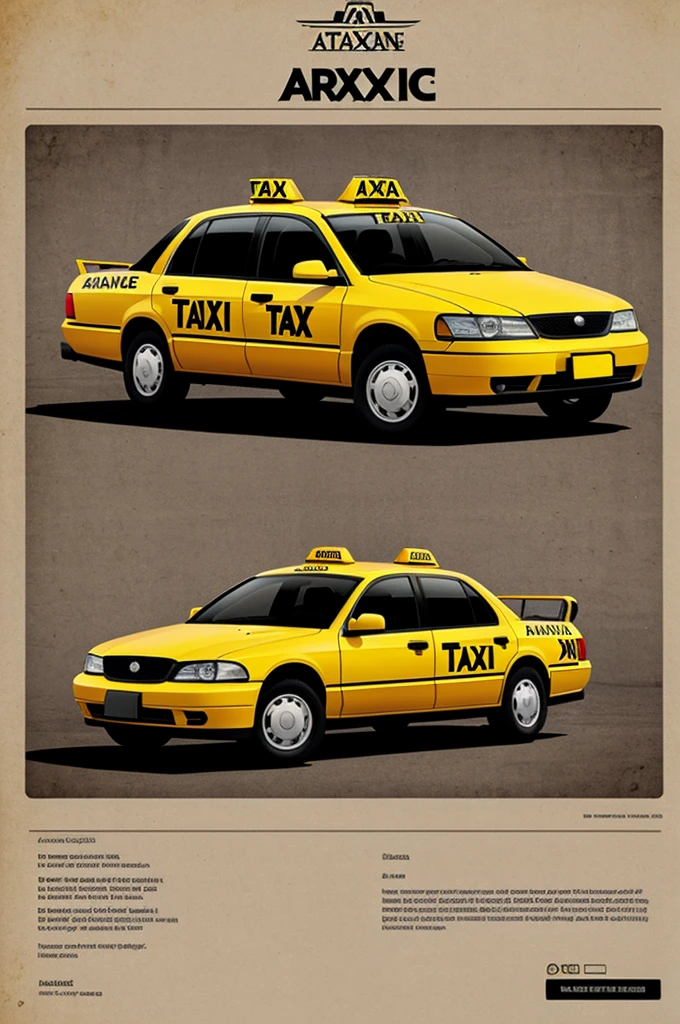 Draw a taxi in the style of the arcane series