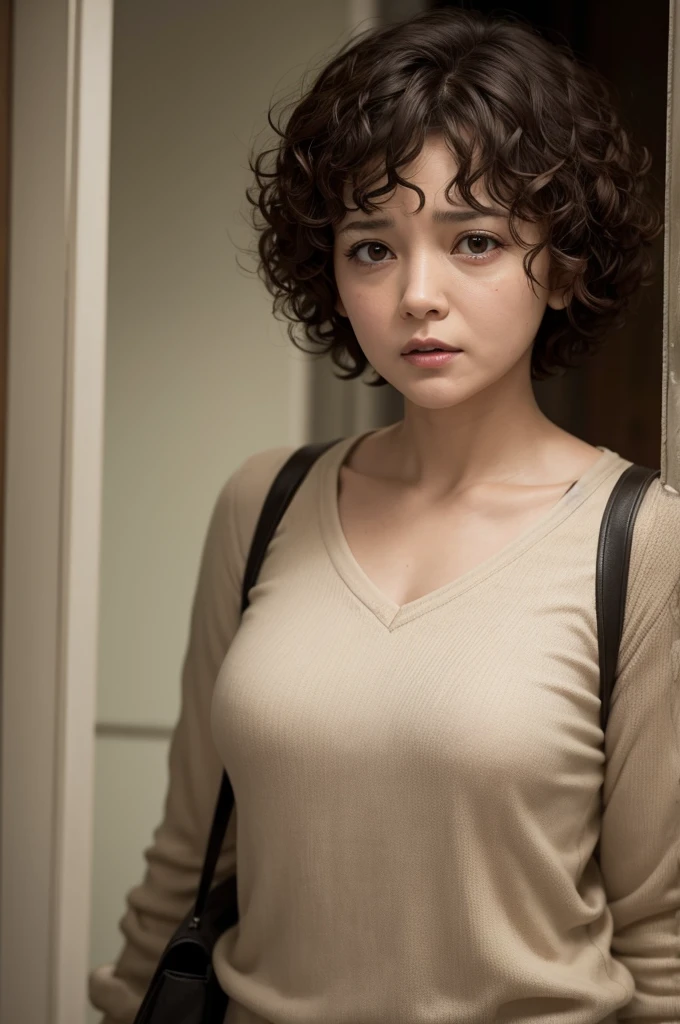 A character from the funny movie, a character who portrays Anger, joy and oldness. Short curly hair