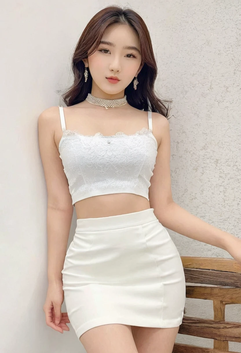 ((Best high quality:1.2)), (8k), extremely detailed, ((High detail:1.2)), (HotLexi woman), Solo, ((Go Youn-jung)), ((24 years old pretty perfect Korean Ulzzang female:1.4)), (crop top, pencil micro-skirt),