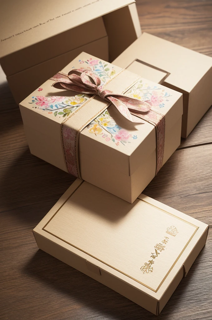 ((best quality)), ((masterpiece)), (detailed), perfect box
with a ribbon and Add watercolor elements to showcase your brand’s personality and style.
Create a colorful and artistic packaging design
make a box