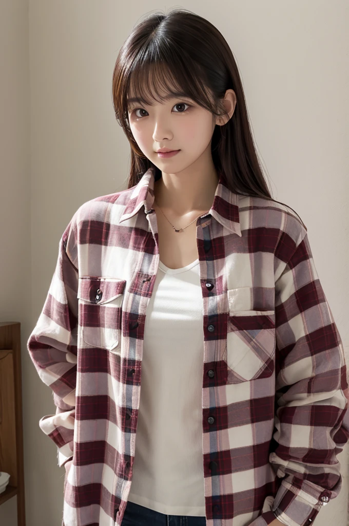 （（Highest quality））、Beauty、Fully open flannel shirt、