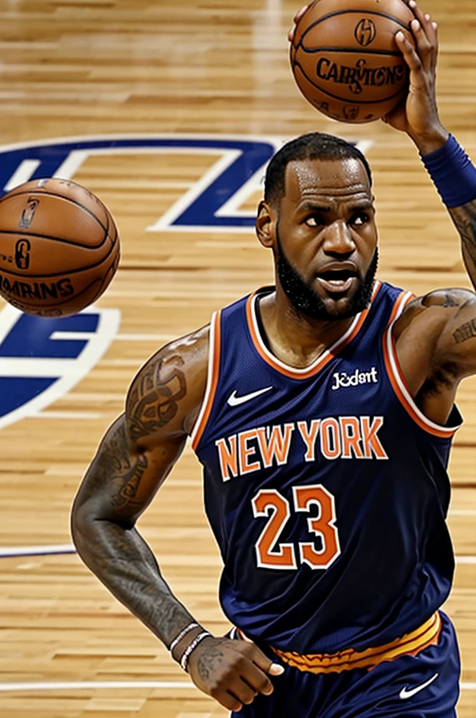 Lebron James playing for the New York Knicks 