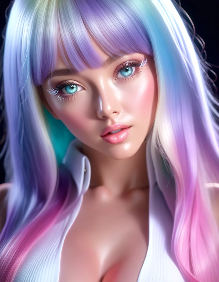 A beautiful, sensual woman in a soft, pastel-colored scene, holding an onahole in a provocative pose, her face and eyes exquisitely detailed with long eyelashes, masterfully rendered in a photorealistic style with high resolution, 4k, best quality, ultra-detailed, realistic, physically-based rendering, vivid colors, studio lighting