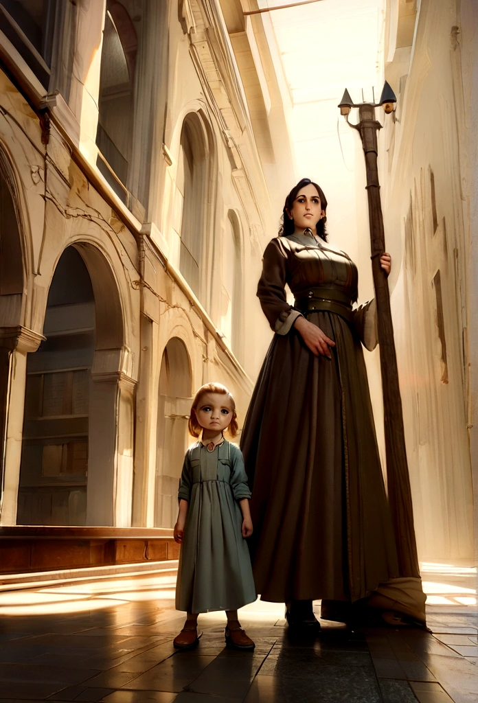 (Pixar-style),A five-year-old white girl with dark wavy hair, black eyes, small mouth ,The floor was littered with candy and cookies,Miniature Character Model, light source from right to left, Rum lighting, light source from right to left, realisitic proportions, Post-processing, ((orthogonal perspective)), super detaill, realisitic, super realisitic, photoreal rendering,,Gita,Disney style
