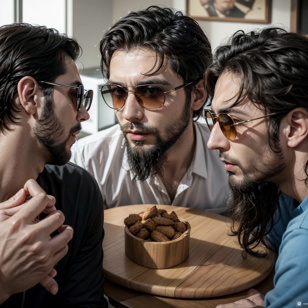 There's a man with a beard and sunglasses sitting at the table, headshot profile picture, Rafael Lecoste, profile image, Meni Chatzipanagiotou, Stefano Brunesci, Ahmad Merhab, alessandro bavari, with sunglasses, about 3 5 years old, george doutsiopoulos, 2 9 years old, alexandros pyromallis