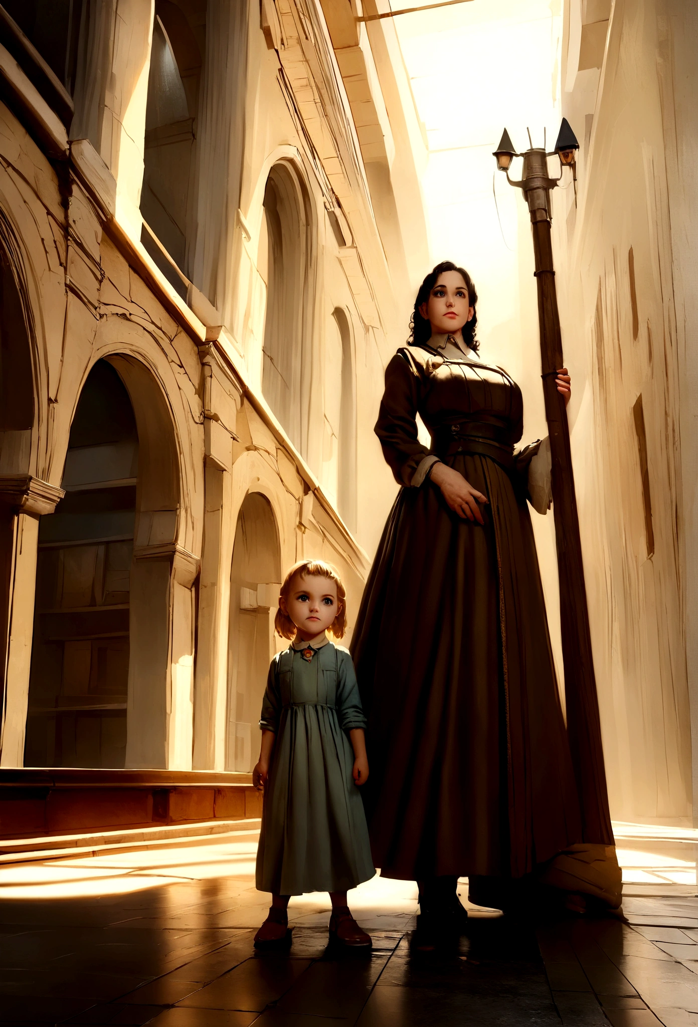 (Pixar-style),A five-year-old white girl with dark wavy hair, black eyes, small mouth ,The floor was full of sweets and cookies, miniature character model, light source from right to left, Rum lighting, light source from right to left, realisitic proportions, Post-processing, ((orthogonal perspective)), super detaill, realisitic, super realisitic, photoreal rendering,,Gita,Disney style