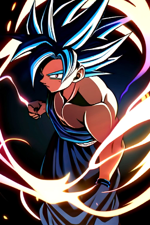 Goku perfected ultra instinct,full image aura,clothes ripped