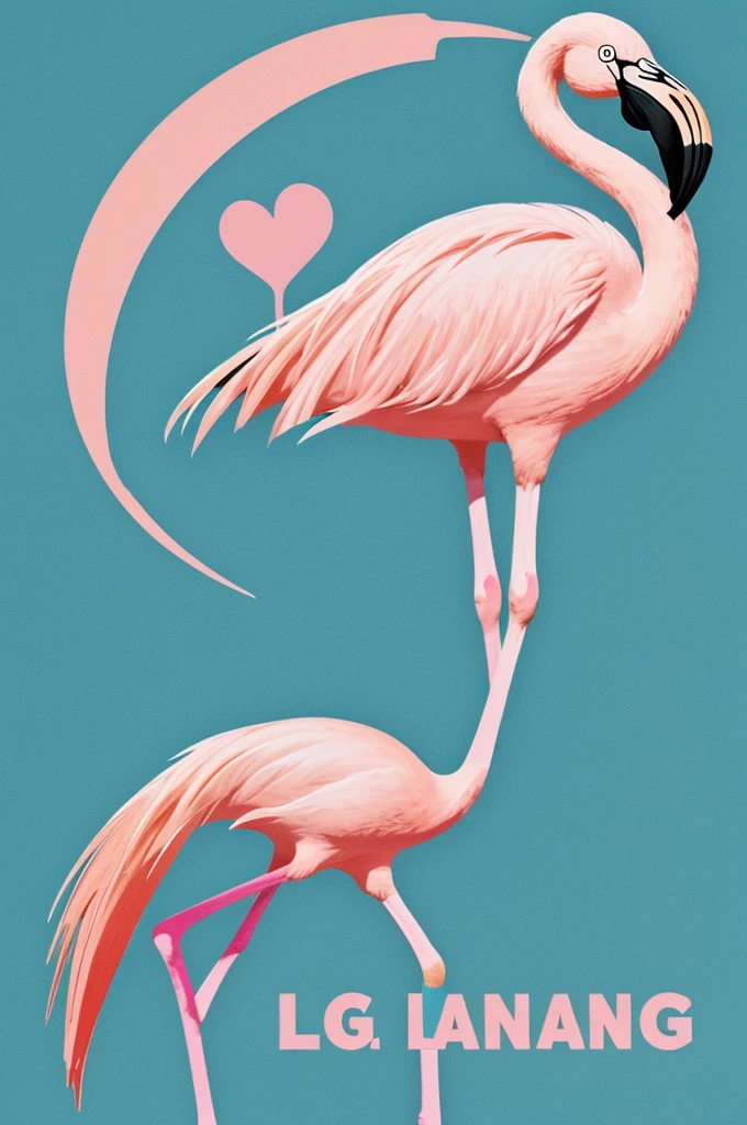 Logo rugby flamand rose avec une vague et comme nom de club los flamingo