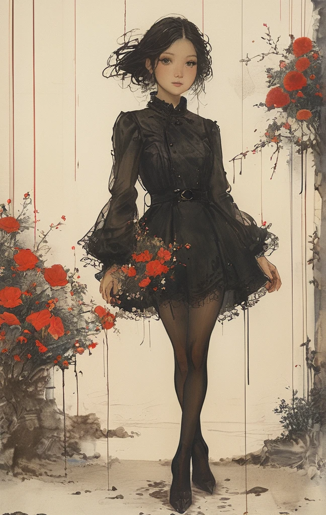 On a bright red campus"YES"Character、(Masterpiece in maximum 16K resolution:1.6), ((darkest_insane_silhouette_illustration):1.2),(intricate detail:1.4), (extremely insane detail:1.4),(highest quality:1.3),(Hyper_realistic:1.3). | Black and white, silhoutte art, female figure, elegant pose, flowing hair, graceful curves, subtle details, minimalistic background, soft lighting, delicate features, captivating composition, expressive eyes, slender silhouette, artistic interpretation. | ((silhoutte_of_pretty_girl_waiting under a clock):1.5), ((waiting pose):1.2), ((withered flower background):1.1), each flower detailed and rendered with a masterful gouache technique, silhoutte art behance,surreal, It gives a romantic aura. | (perfect_fingers:1.0), (perfect_legs:1.0), better_hands, More_Detail.