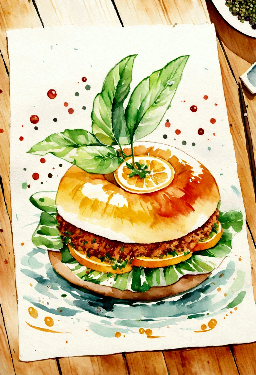 amazing food illustration, illustration, local foods, aquarelle, fruits, watercolor painting style, super realistic food picture, traditional drawing style, water color, watercolor illustration style, drawn image, water colour, aquarel, made of food, food particles