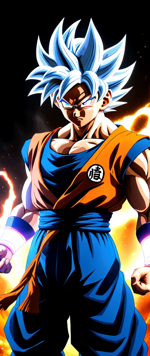 Best Quality, Masterpiece, High Resolution, goku ultra instinct full aura