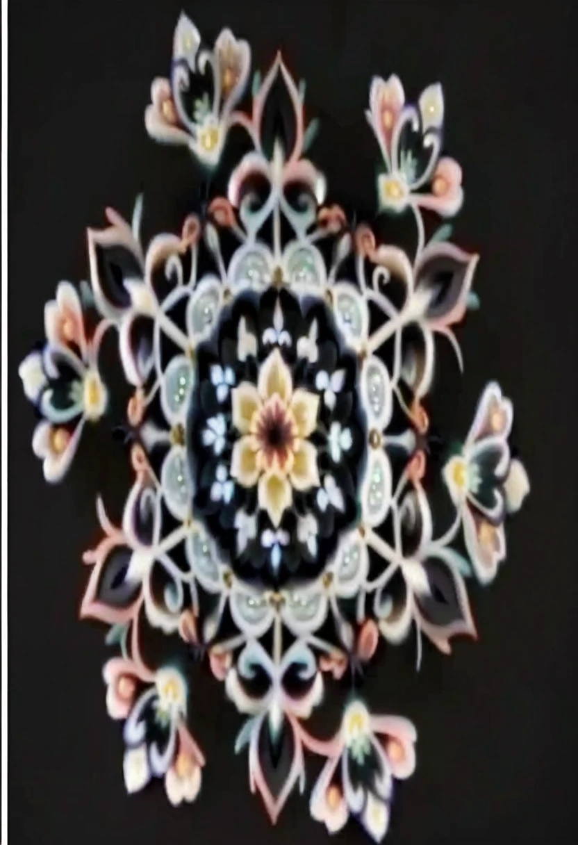 黑色表面上的Floral Pattern特写, Floral Pattern, judy boyle intricate, Mandala, Intricate decorative aesthetic, 复杂的Floral Pattern, floral lacework, persian folkore artstyle, persian design, Gorgeous flowers, Mandala white bones, Gorgeous flowers, Gorgeous flowers设计, cushions, Complex decoration, lotus Mandala, Mandala art, Rotation
