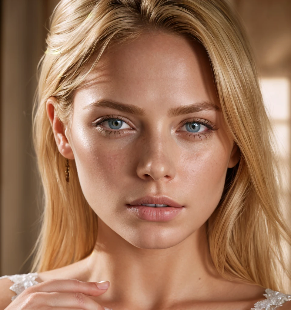 angel, armor gold (masterpiece, best quality, high resolution:1.4), 1girl, angel, skin pores texture, Hair blonde, HD , Photography, movie, cinematic, full Body, Realistic, (8k, RAW photo, best quality, masterpiece:1.2), (realistic, photo-realistic:1.33), best quality, detailed eyes blue, cute,natural lighting, depth of field, film grain, wrinkled skin, sharp, detailed and realistic portrait of a woman ,(freckles:0.5)
Pechos grandes, ropa interior , mano en el pecho 