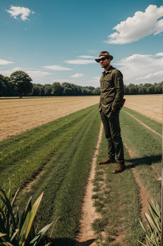 A man in the field,