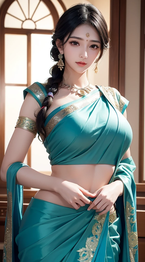 1girl, cute face,pretty face, jaw dropping beauty, beautiful sari, cute saree,((ultra high detailed 1.9)),((ultra high resolution 1.9)),((ultra high quality 1.9)),(masterpiece)), (perfect lightings), (very Big breasts 1.9)), ultra huge breast, pussy is visible