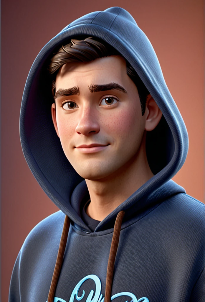 A closeup of a man, wearing black hoodie and blue jeans, slippers, character headshot portrait, 8k portrait rendering, disney rendering, personagem de perto, retrato de personagem em close, Personagem 3D realistic, personagem estilizado, como um personagem da Pixar, personagem altamente detalhado, Personagem 3D, personagem 3d, estilo de personagem da Disney, close do retrato do personagem, personagem masculino.